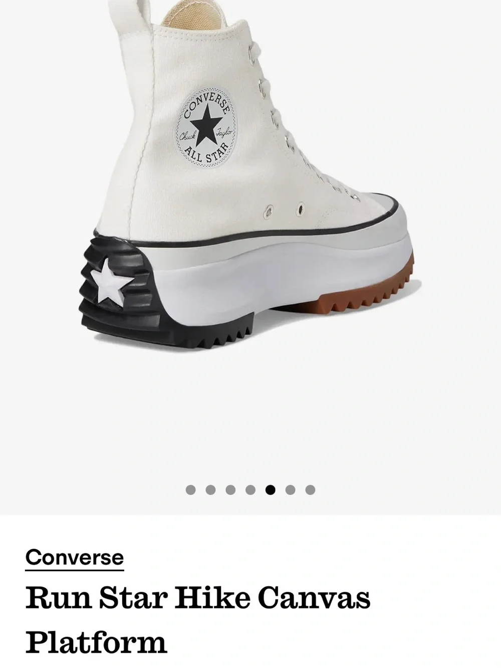 Converse Run Star Hike Canvas High Top - White with Brown & Black Outsole - Picture 2 of 7